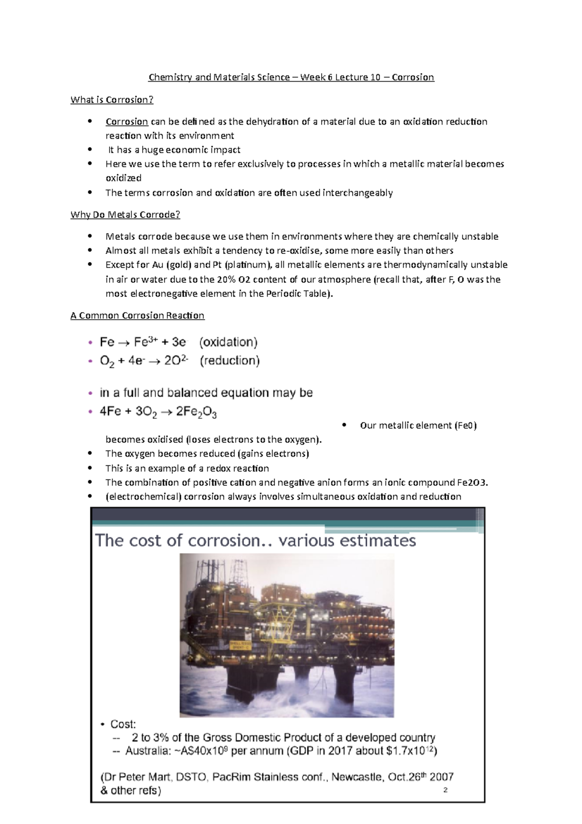 Week 6 Lecture 10 notes - Chemistry and Materials Science – Week 6 ...