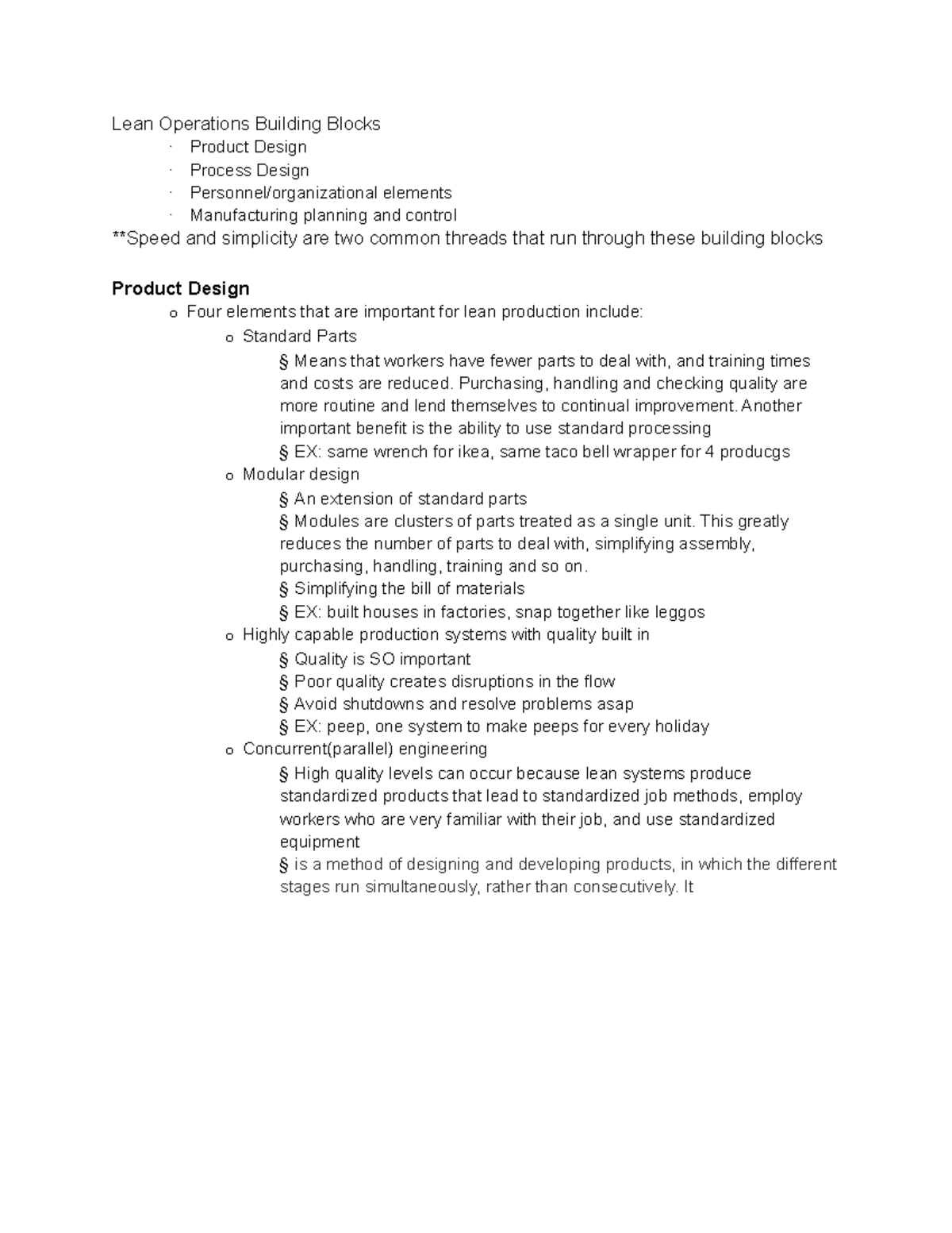 BUAD 306 3 - Professor Murphy's last month of notes. (3/3) - Lean ...