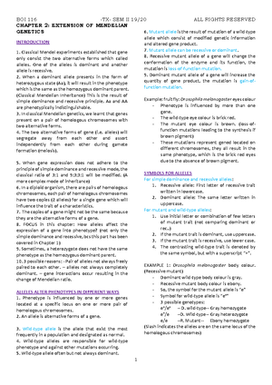 Mendelian Genetic LAB Report - Title: MENDELIAN GENETIC Name ...