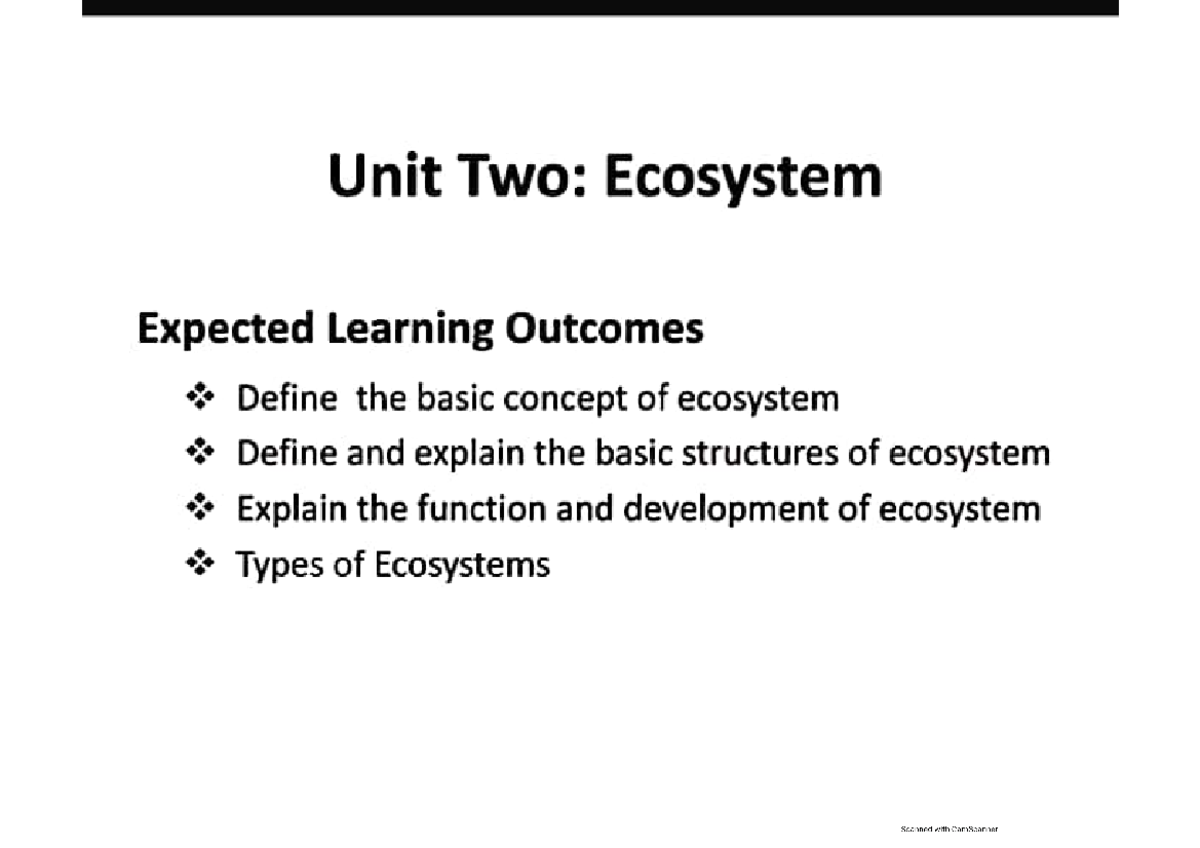 Chapter - 2 ecosystem - Unit Two: Ecosystem Expected Learning Outcomes ...