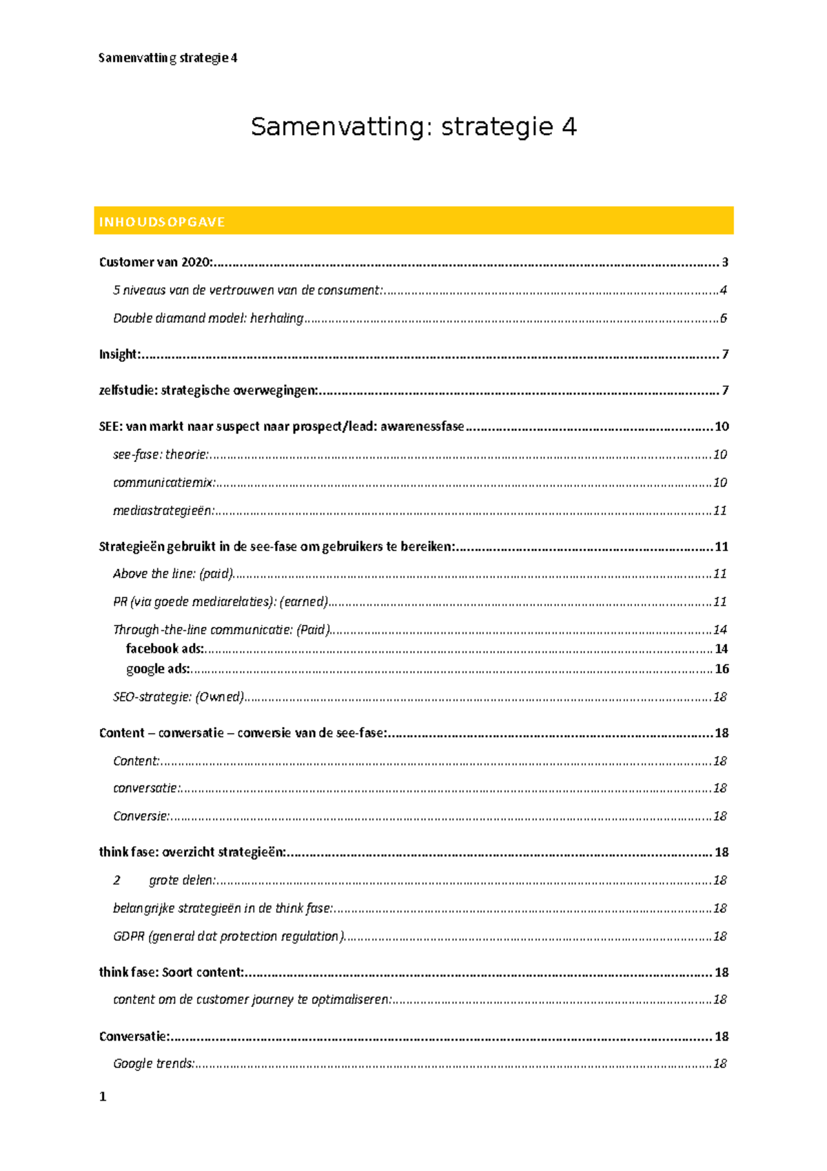 Samenvatting-strategie-4 - INHOUDSOPGAVE - Samenvatting: Strategie ...