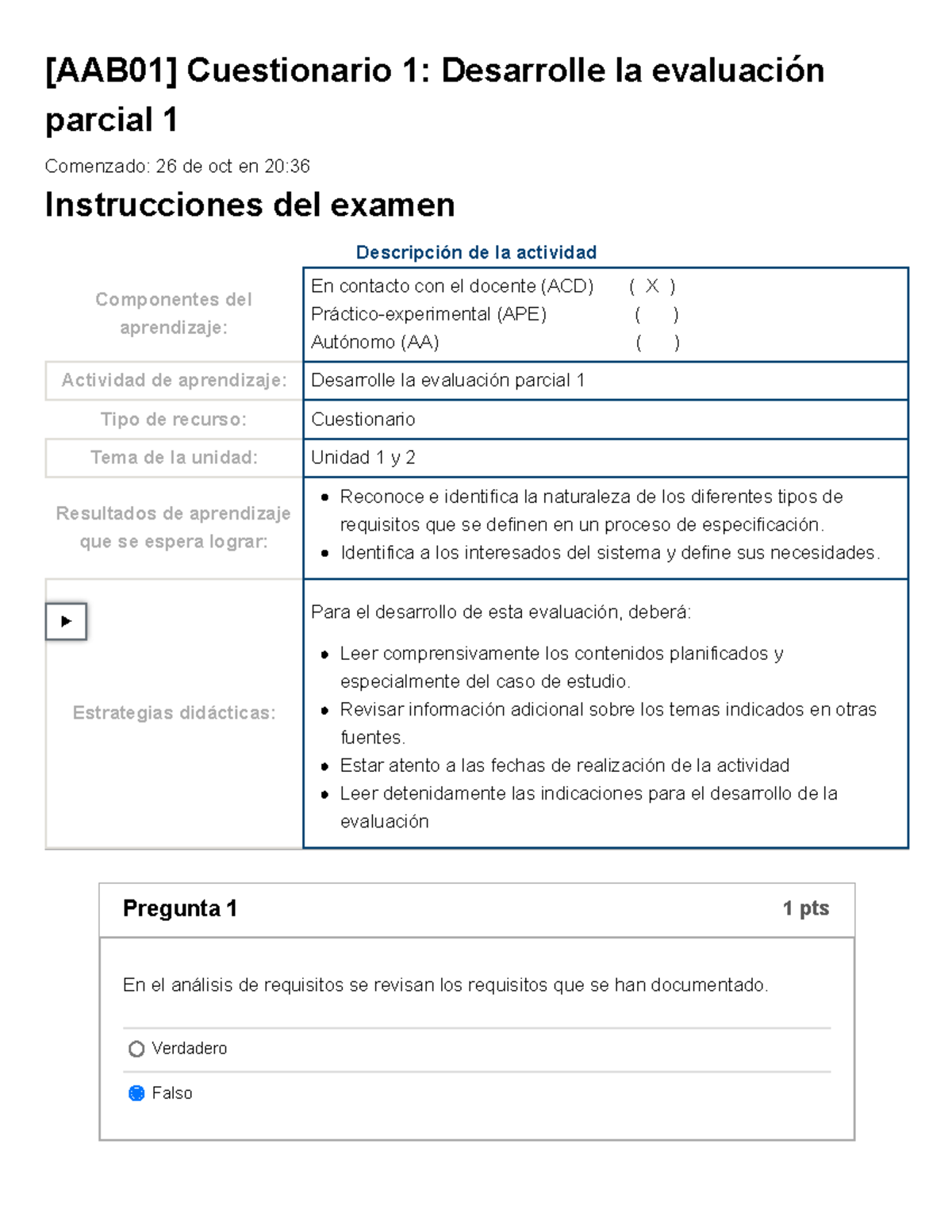 Examen [AAB01] Cuestionario 1 Desarrolle La Evaluación Parcial 1 ...