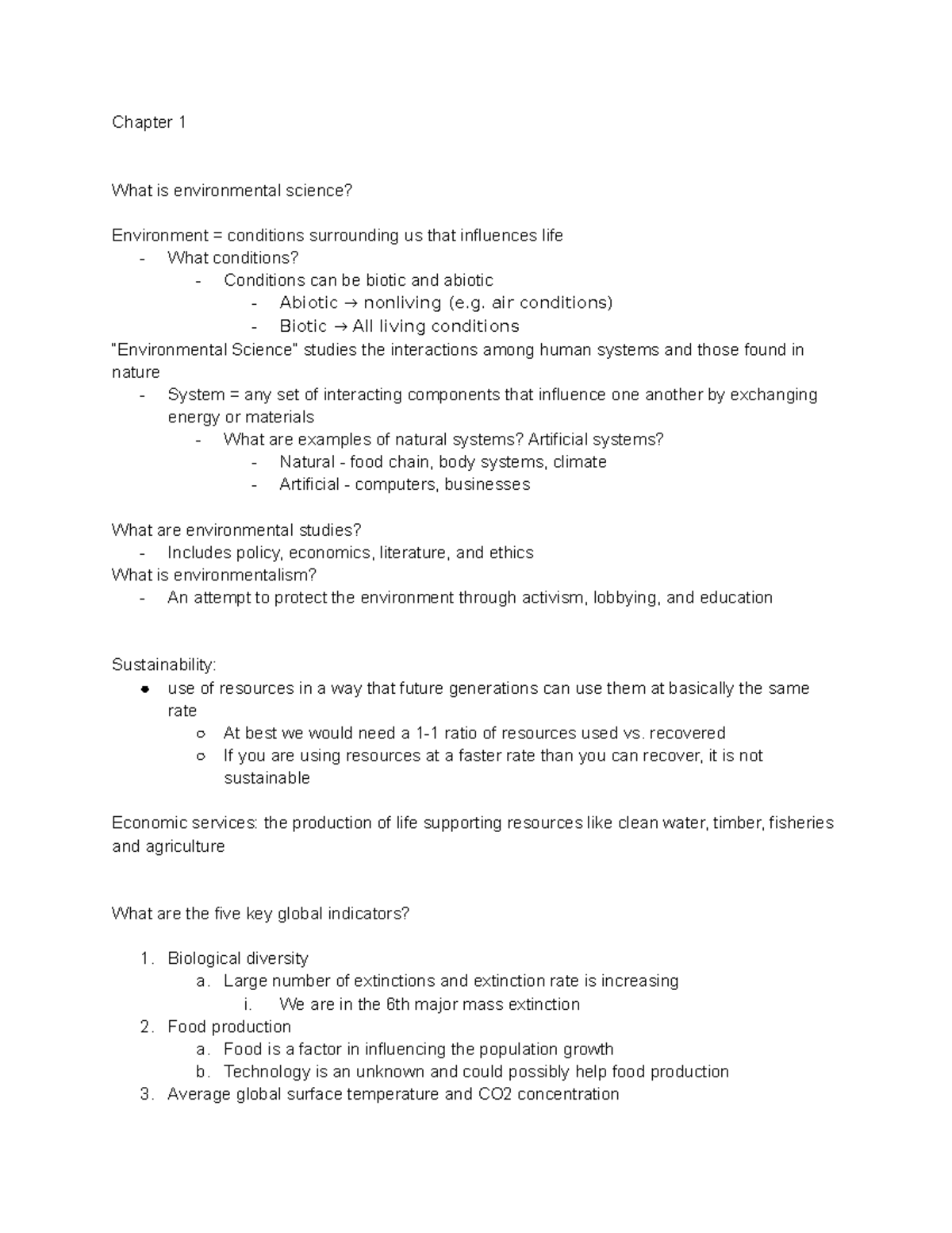 Studoc envr 101 - Chapter 1 What is environmental science? Environment ...