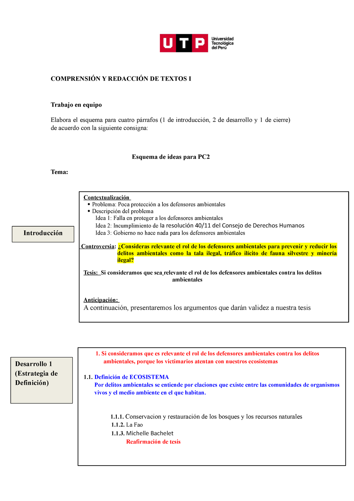 Esquema Definición Y Causalidad - COMPRENSIÓN Y REDACCIÓN DE TEXTOS I ...