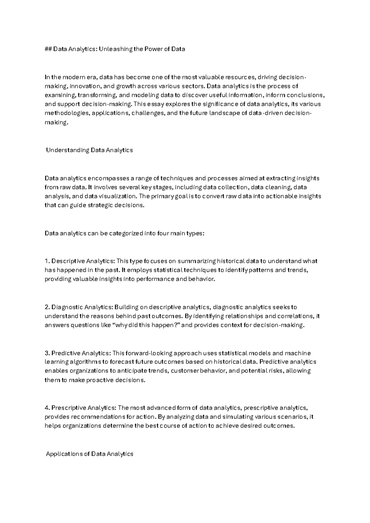 Data Analytics - Notes - Data Analytics: Unleashing the Power of Data ...