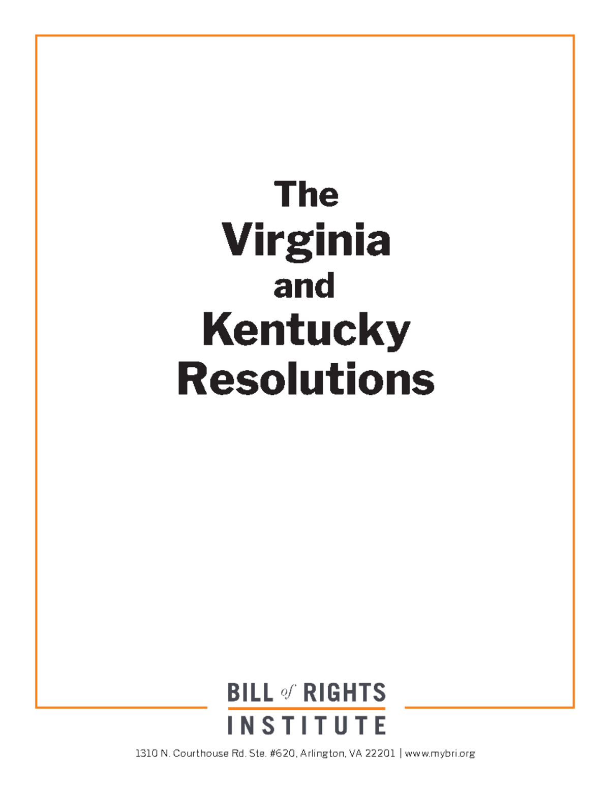 Kentucky and Virginia Resolutions 1798 Resolutions Virginia and
