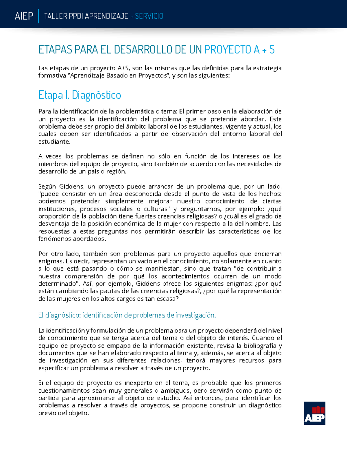 Etapas desarrollo proyecto A+S - ETAPAS PARA EL DESARROLLO DE UN ...