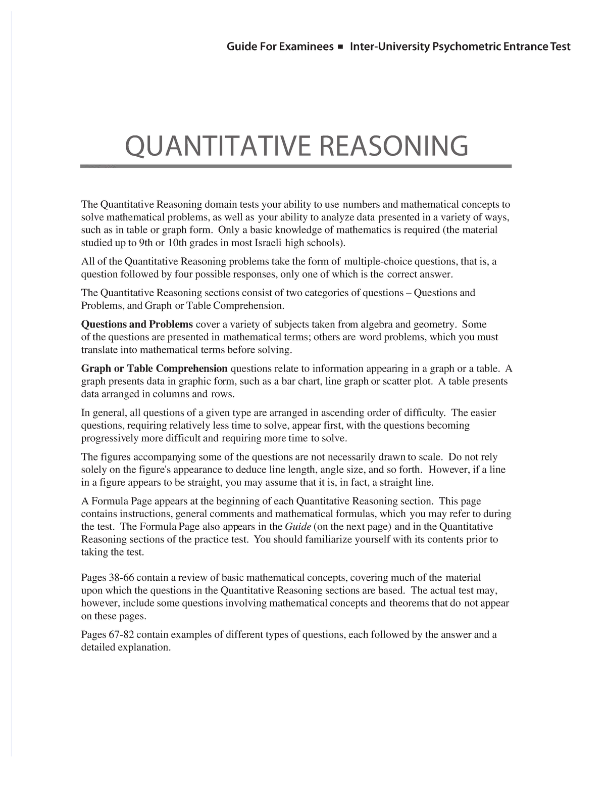 NMAT questionnaire - The Quantitative Reasoning domain tests your ...
