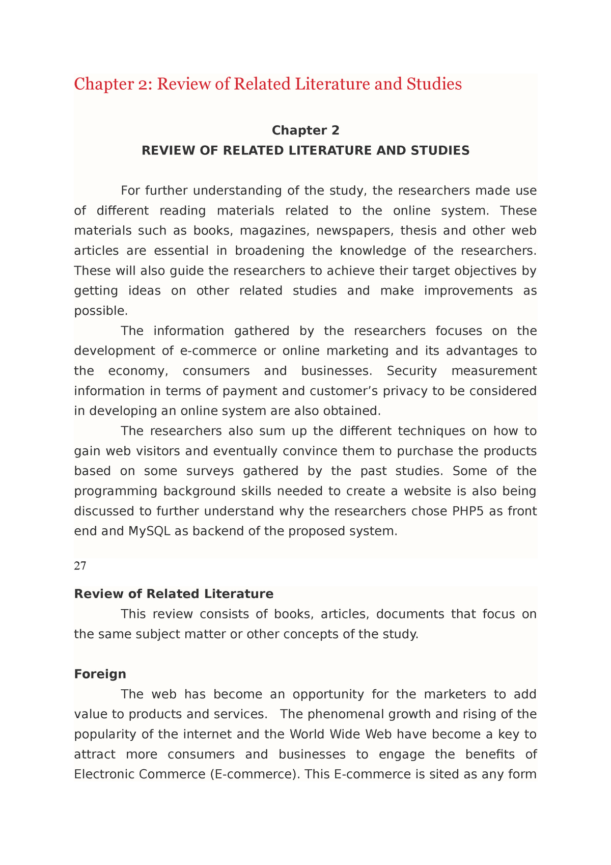 how to do related literature in thesis