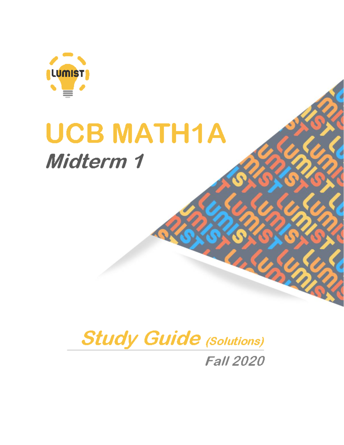 UCB MATH 1A 2020 Midterm 1 Study Guide - UCB MATH1A Midterm 1 Study ...