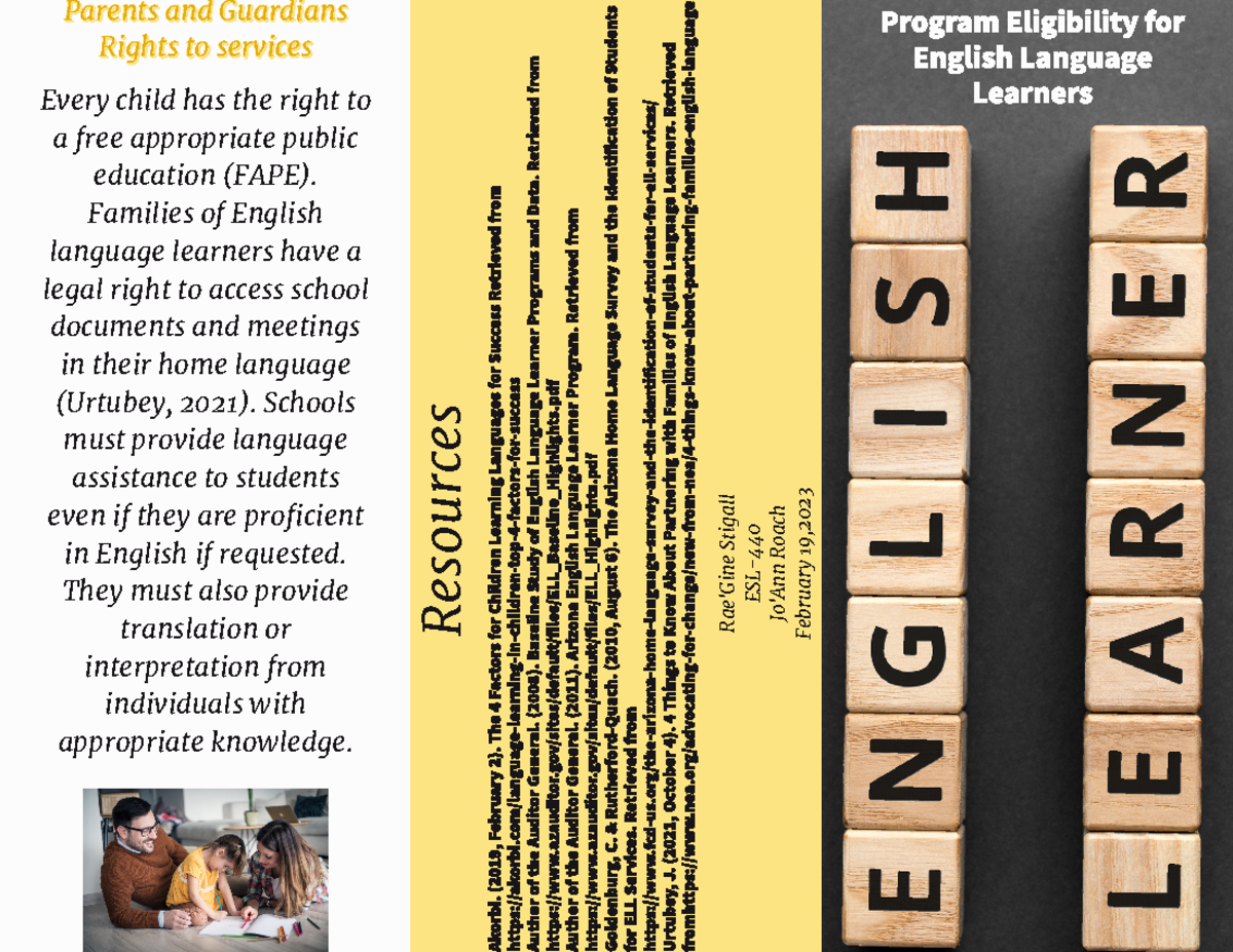 My Project - Topic 3 Program Eligibility For English Language Learners ...