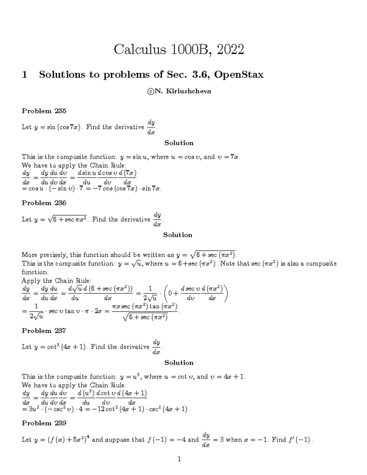Sec3-6-problems - N. Kiriushcheva - Calculus 1000B, 2022 1 Solutions to ...