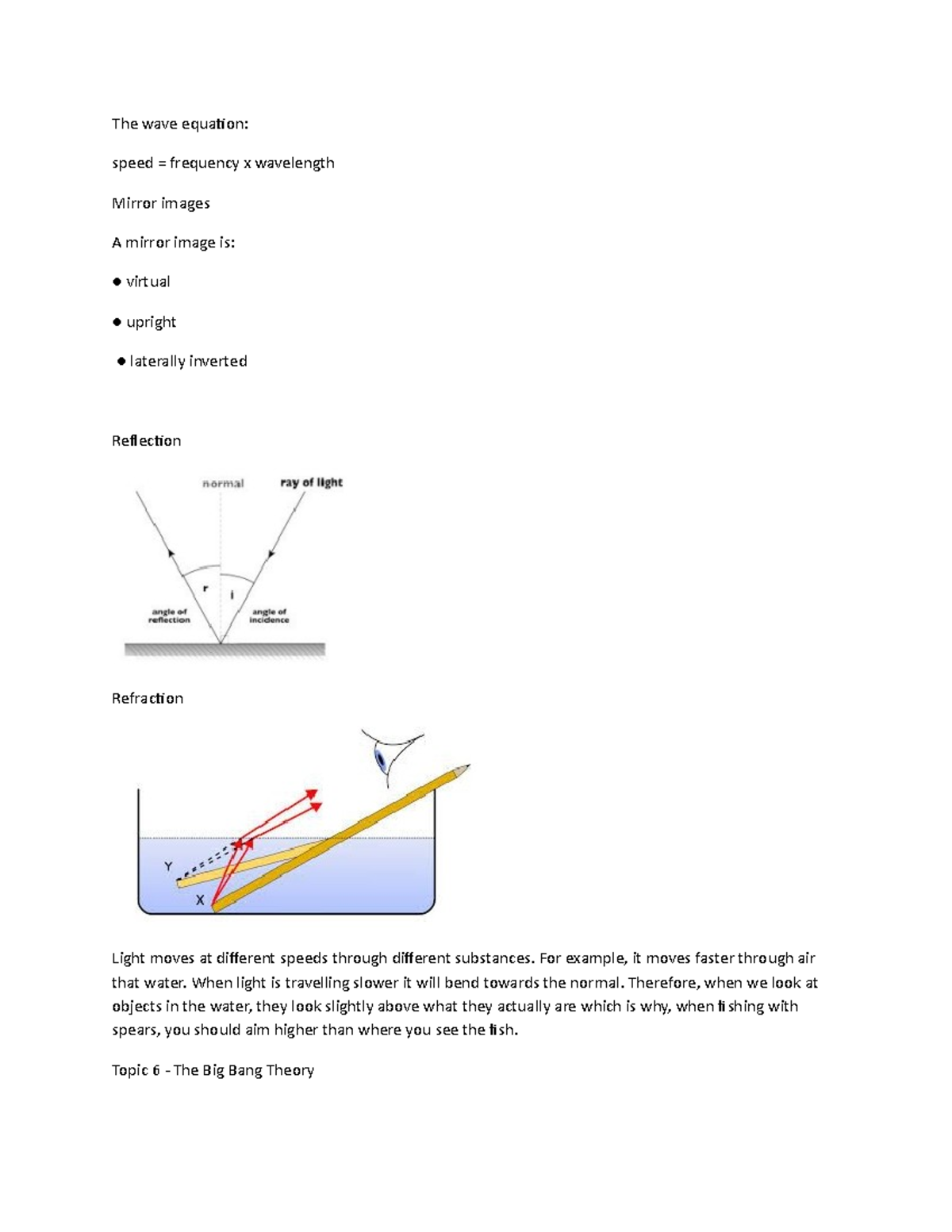 Physics 7 - The wave equation: speed = frequency x wavelength Mirror ...