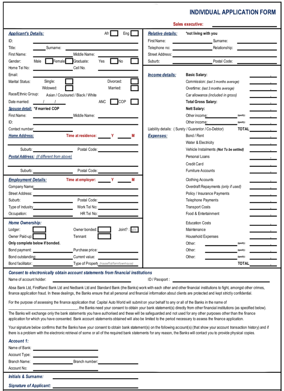 Application Form - Finance - FIN 703 - Studocu