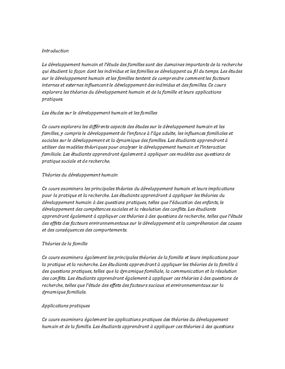 Human Development and Family Studies Study Notes - Introduction Le ...