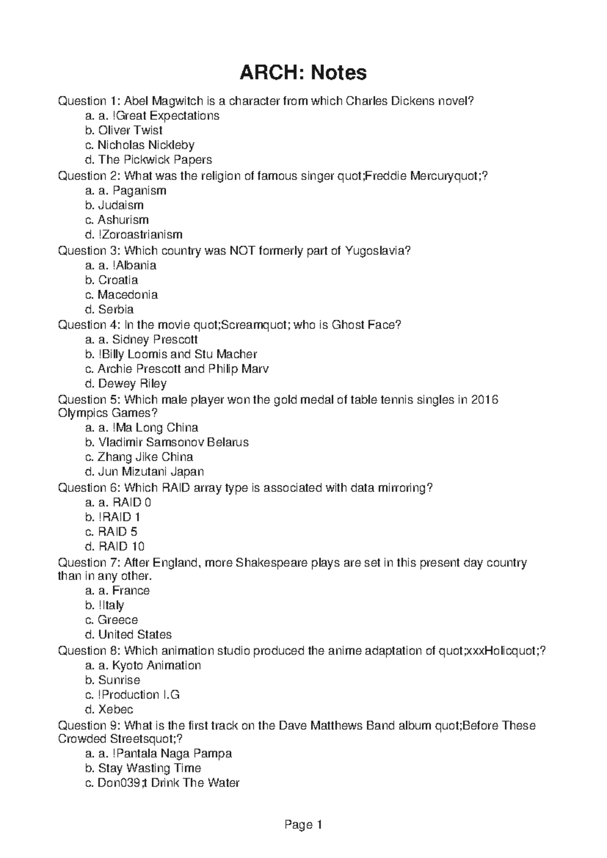 ARCH345 Document 7 - ARCH34 - ARCH: Notes Question 1: Abel Magwitch is ...