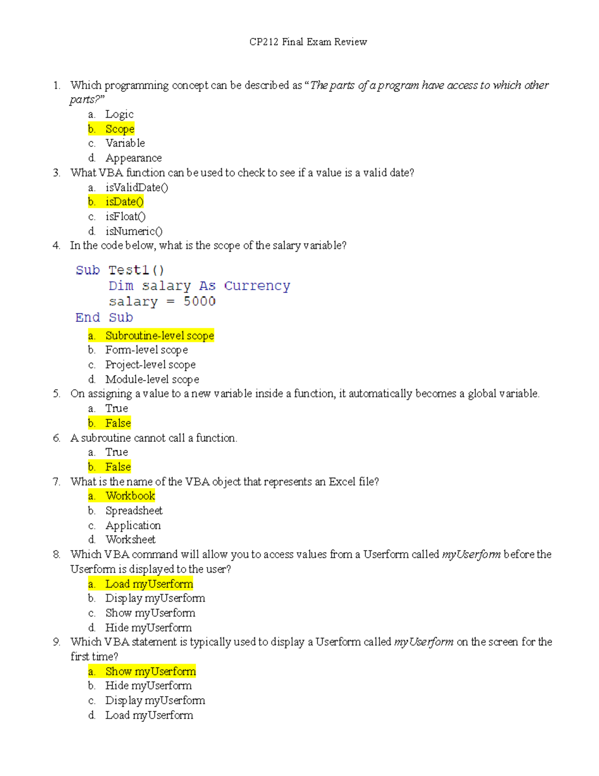 CP212 Final Exam Review - Copy - CP212 Final Exam Review Which ...