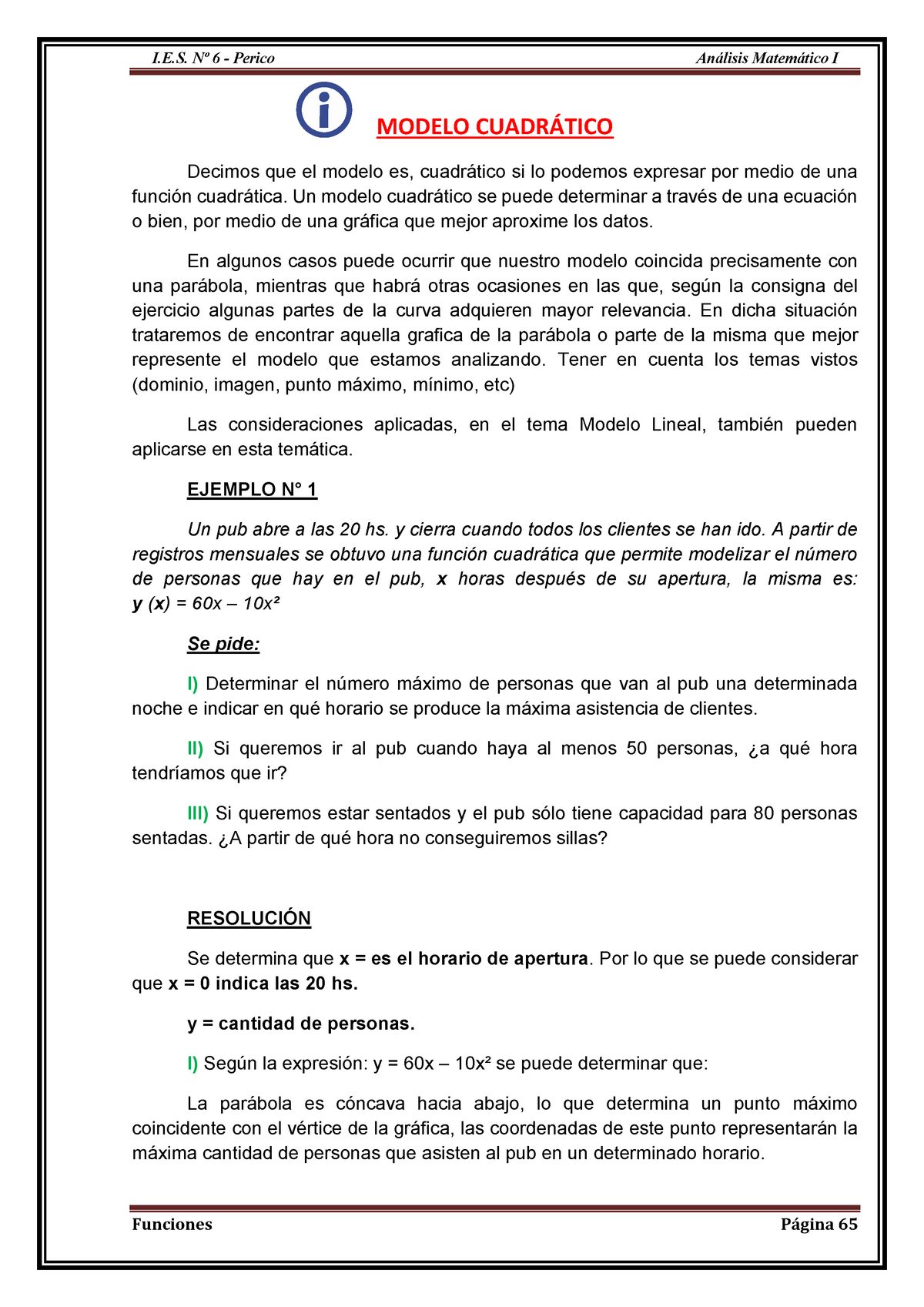 TPN5 - fdbhbgffd - MODELO CUADRÁTICO Decimos que el modelo es, cuadrático  si lo podemos expresar por - Studocu