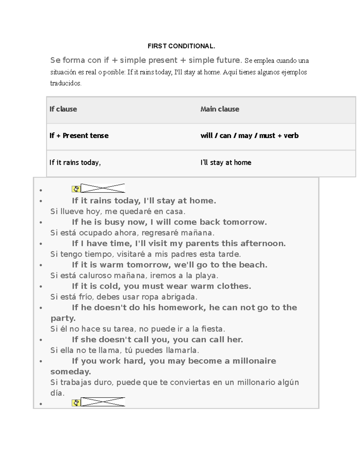 26854340-First-Conditional - FIRST CONDITIONAL. Se forma con if ...