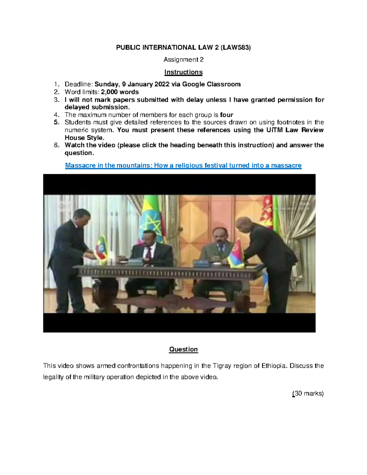 Assignment 2 PIL 2 2022 - PUBLIC INTERNATIONAL LAW 2 (LAW5 83 ...