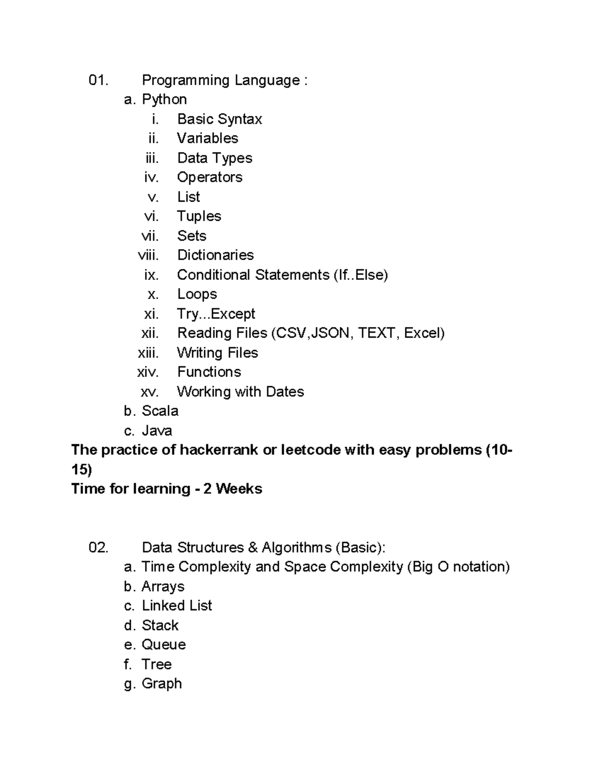 Step by Step Guide for Data Engineering - 01. Programming Language : a ...