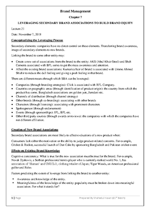 Brand management chapter 1 - Studocu