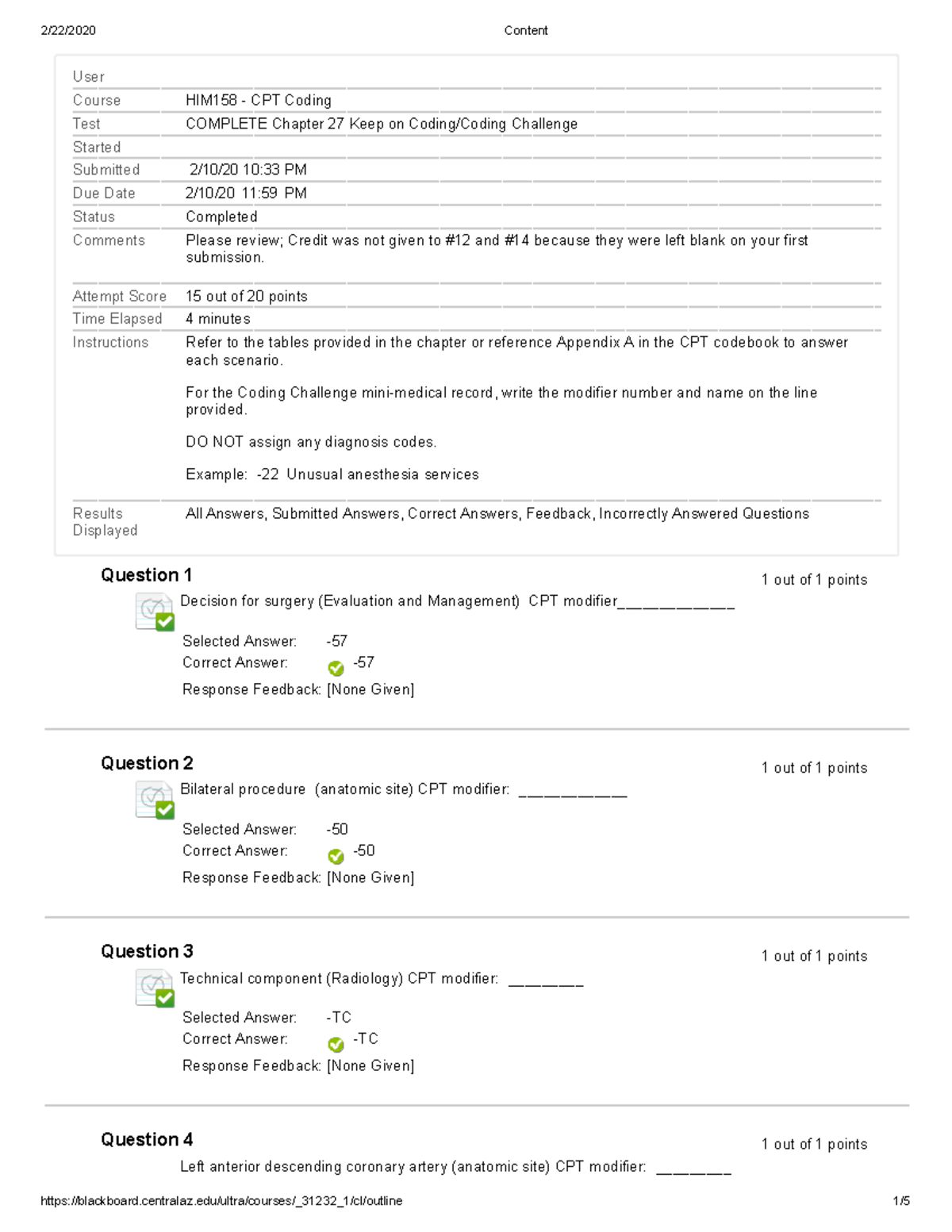 HIM 158 CH 27 Coding - practice quiz - HIM158 - Studocu