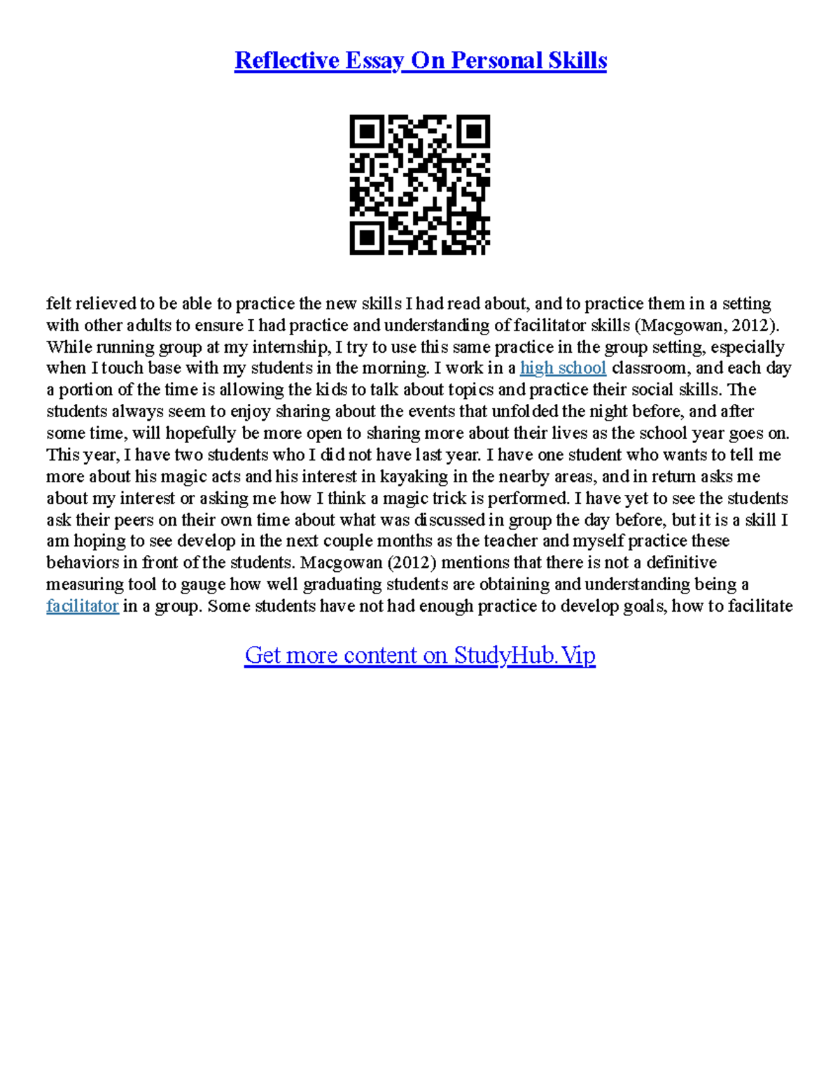 Proper Mla Format For Essays - Reflective Essay On Personal Skills felt ...