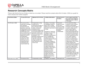 literature review research matrix capella university