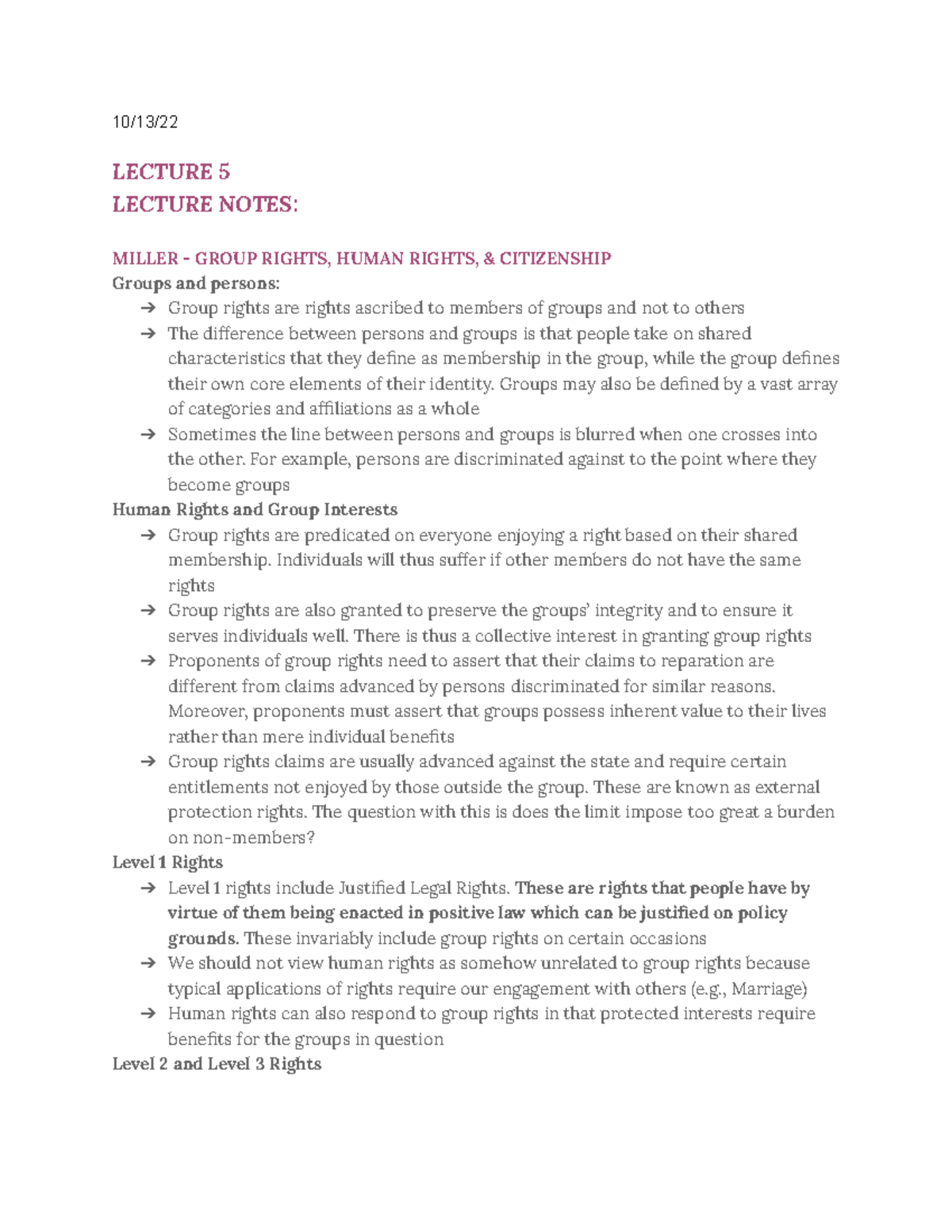 LSC - Class 5 - Lecture notes - 10/13/ LECTURE 5 LECTURE NOTES: MILLER ...