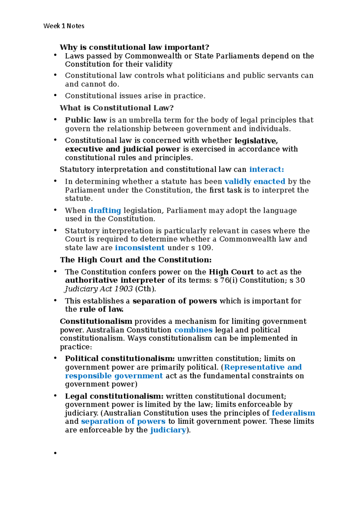 Constitutional law - week 1 - LLB203 - QUT - Studocu