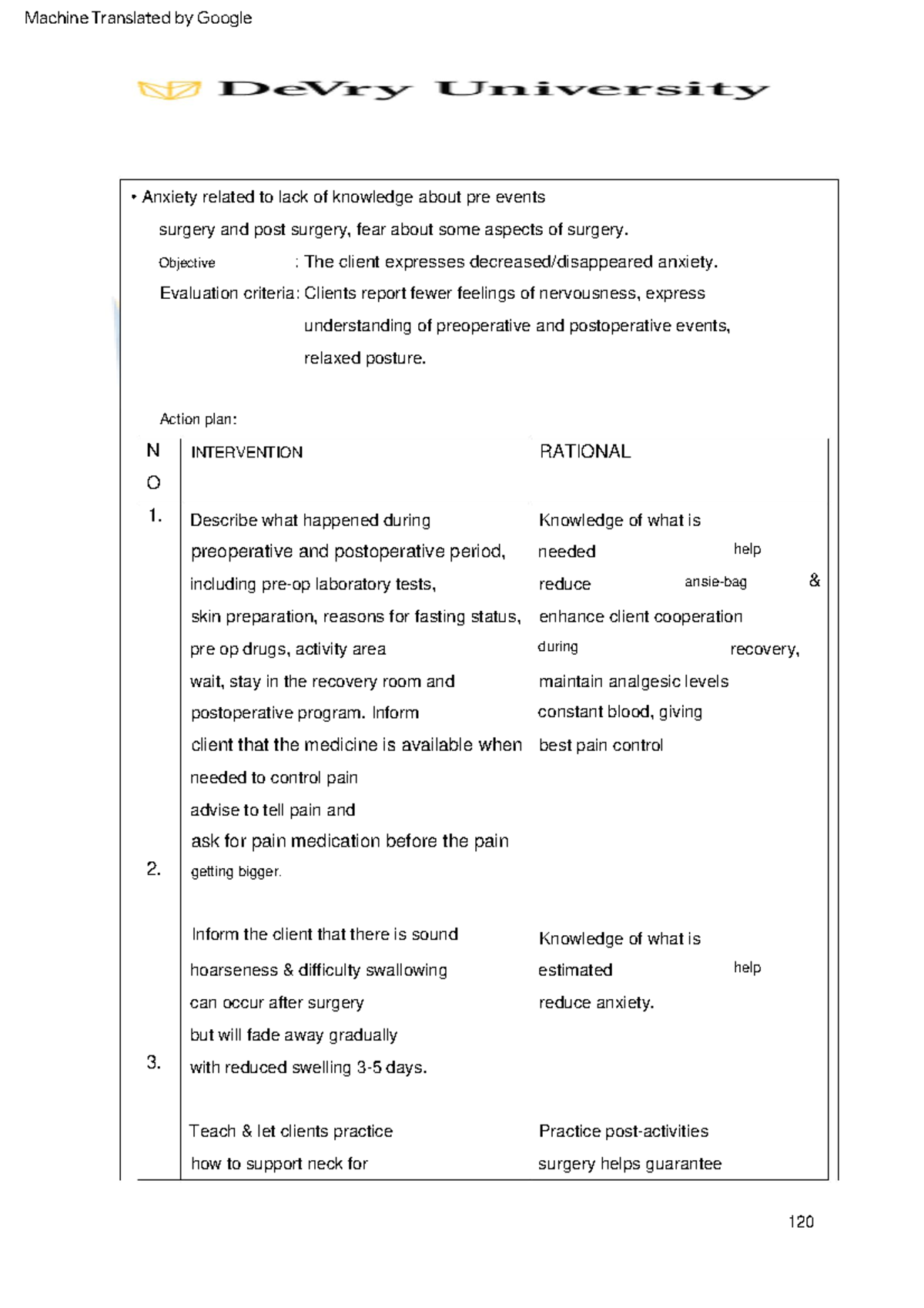 Student Material in De Vry University Usa 18 O reduce maintain