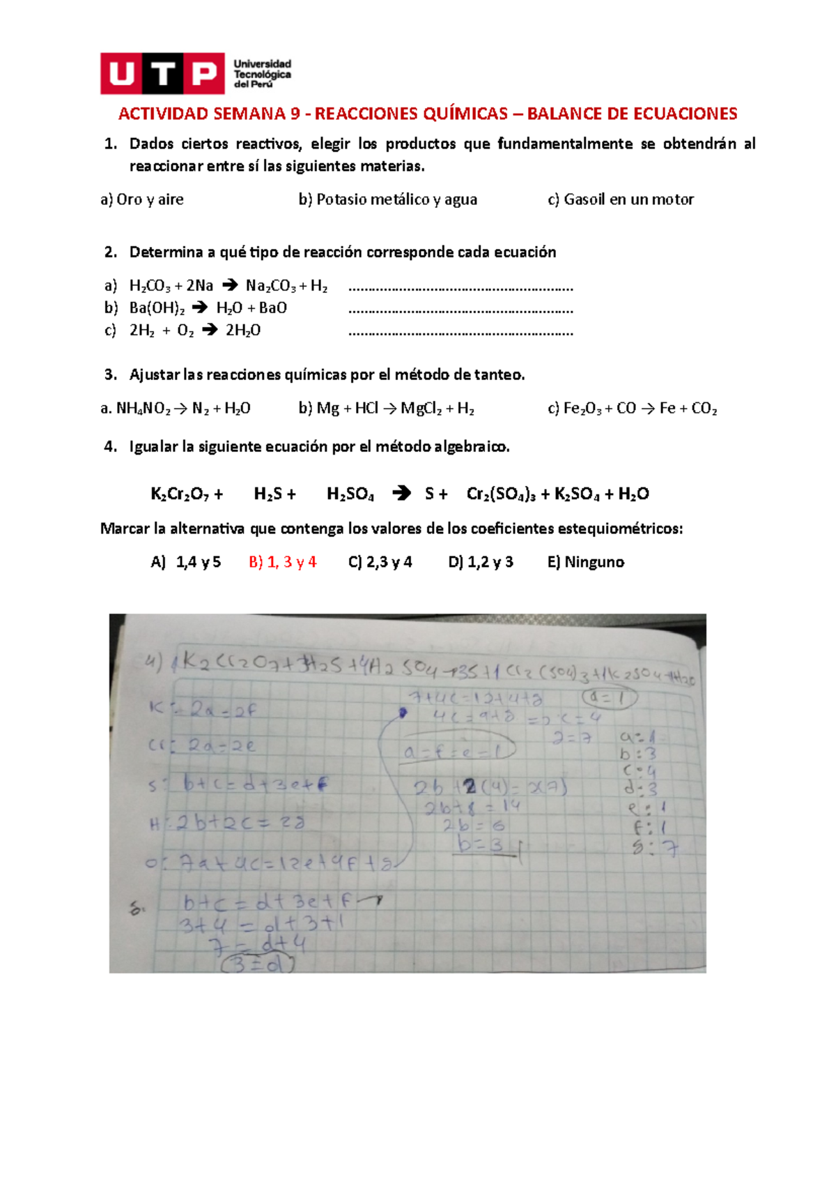 S09.s2 - Actividad Reacciones Químicas - ACTIVIDAD SEMANA 9 ...