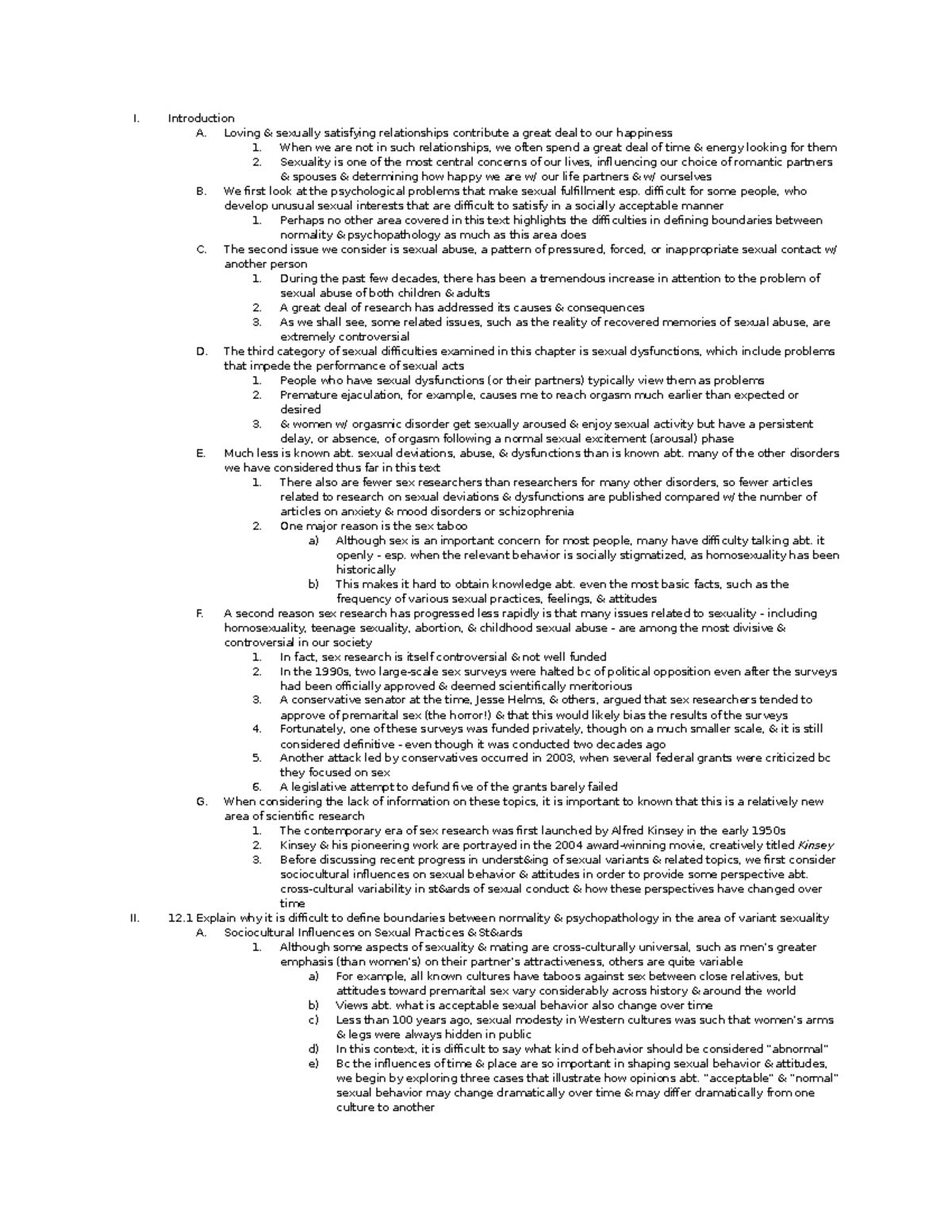 Chapter 12 Sexual Variants Abuse and Dysfunctions I