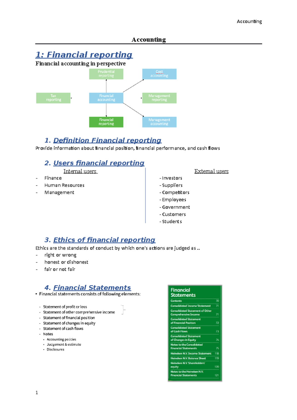 Accounting Theory Chapter 1-4 - Accounting 1: Financial Reporting ...