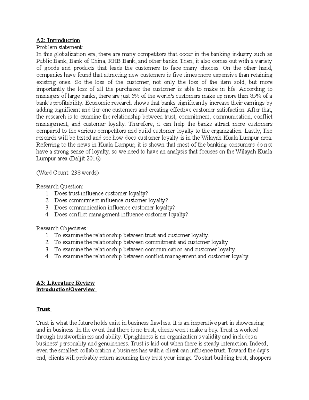 MR A2, A3 part - Good - A2: Introduction Problem statement: In this ...