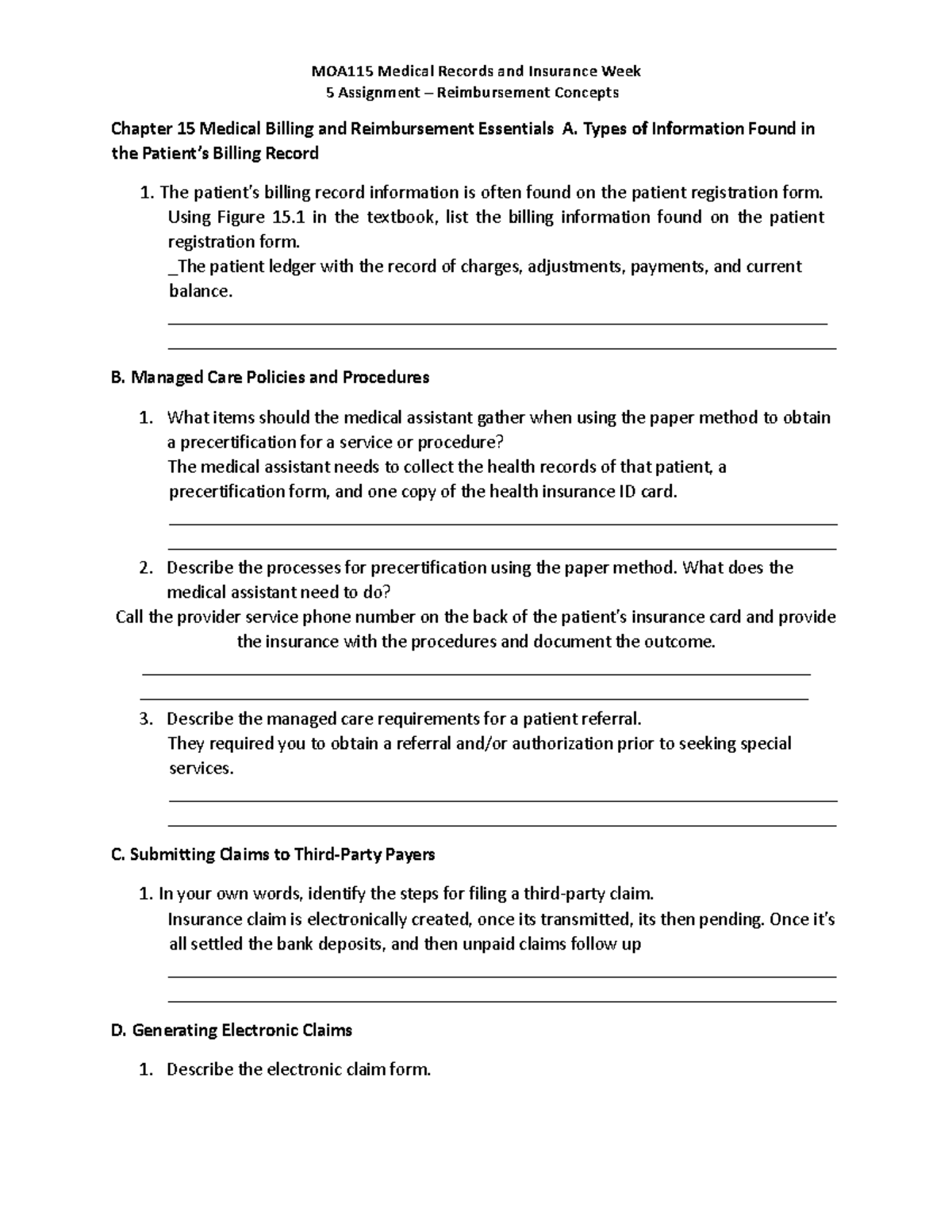 Week 5 Assignment Worksheet.pdf Complete - 5 Assignment – Reimbursement ...