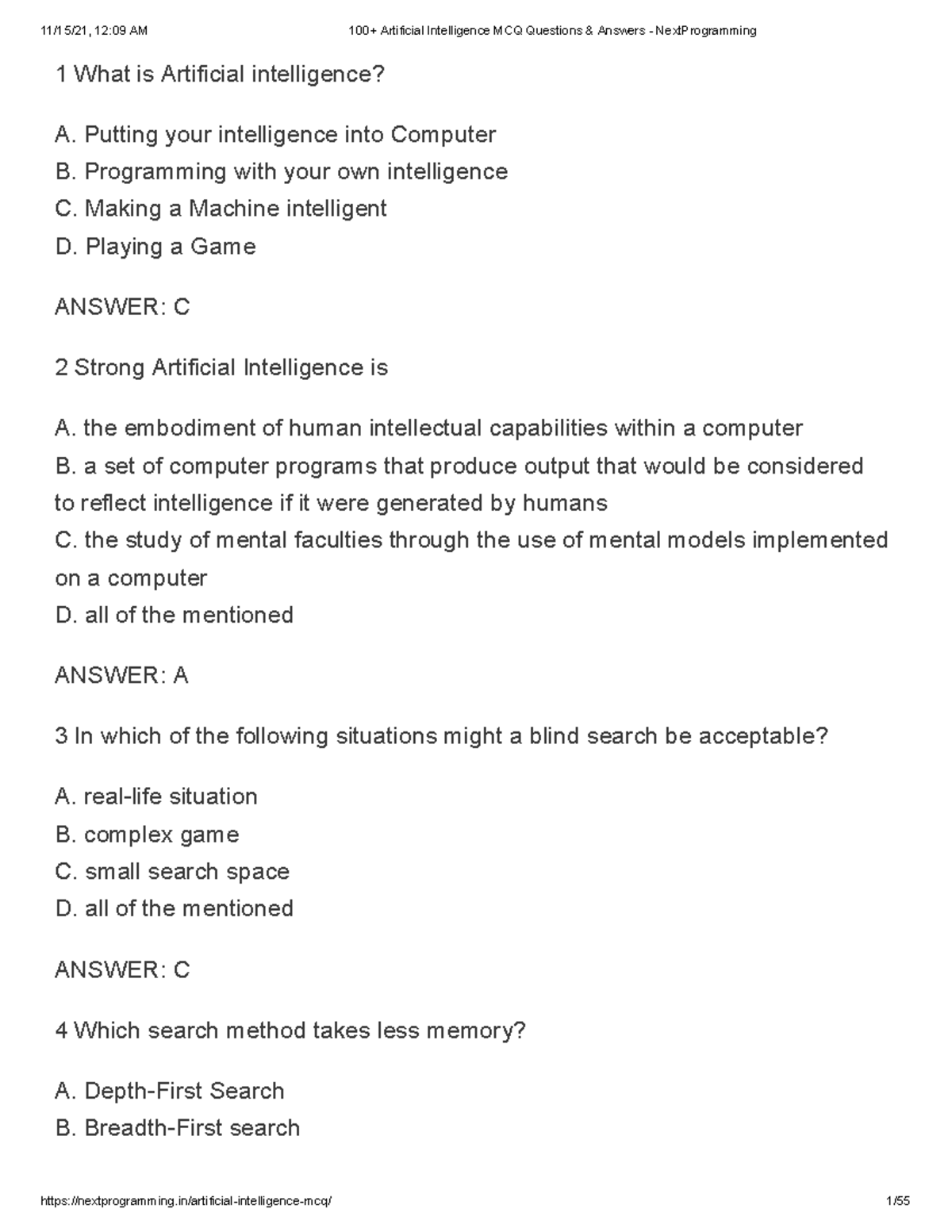 100-artificial-intelligence-mcq-questions-answers-next-programming