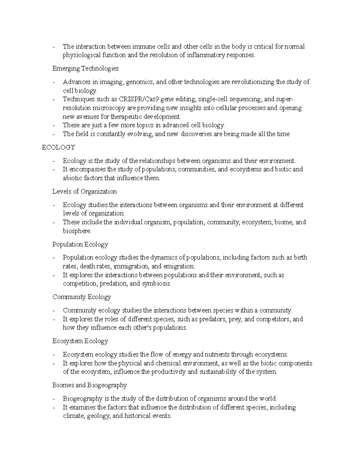 Advanced CELL Biology Notes 3 - The interaction between immune cells ...