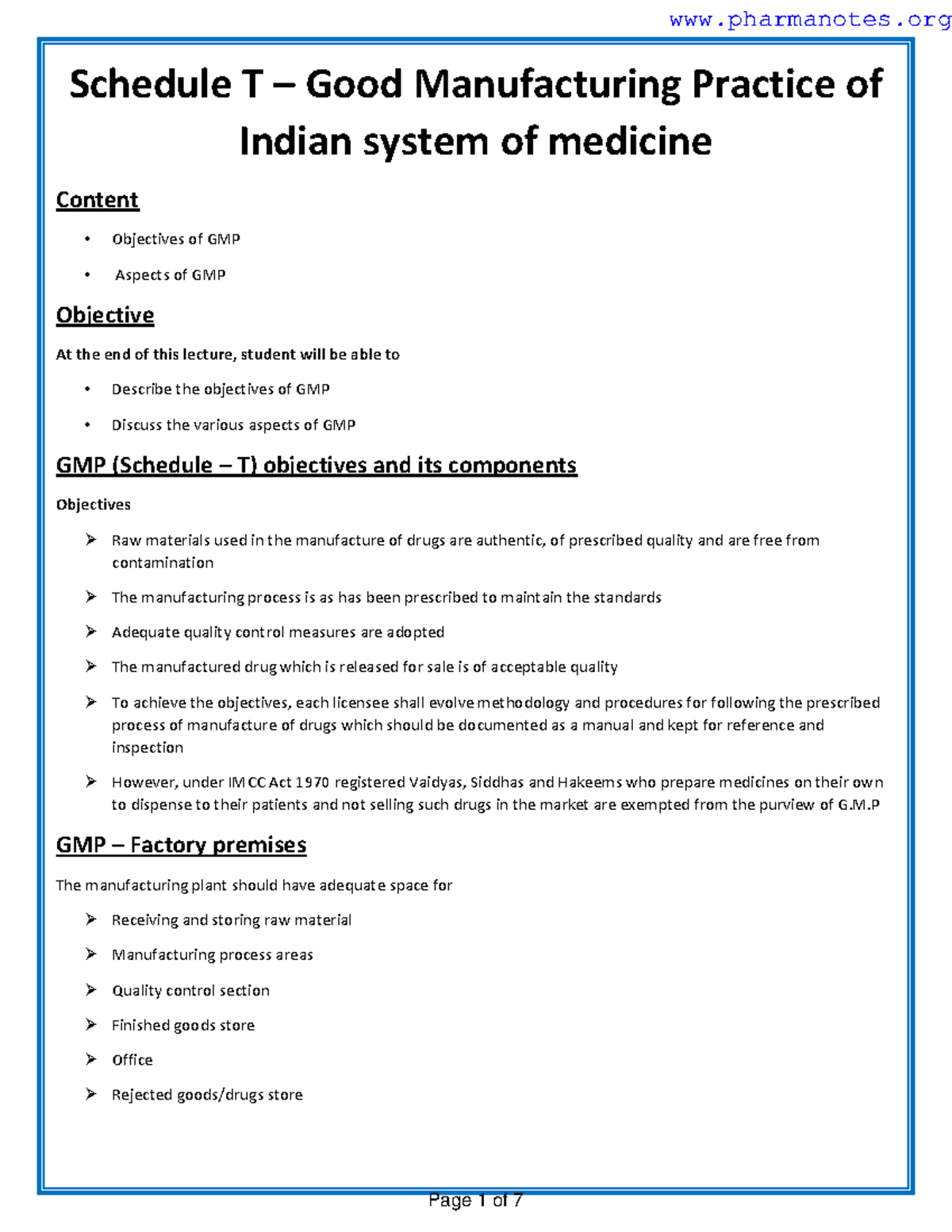 GMP - GMP - Schedule T – Good Manufacturing Practice of Indian system ...