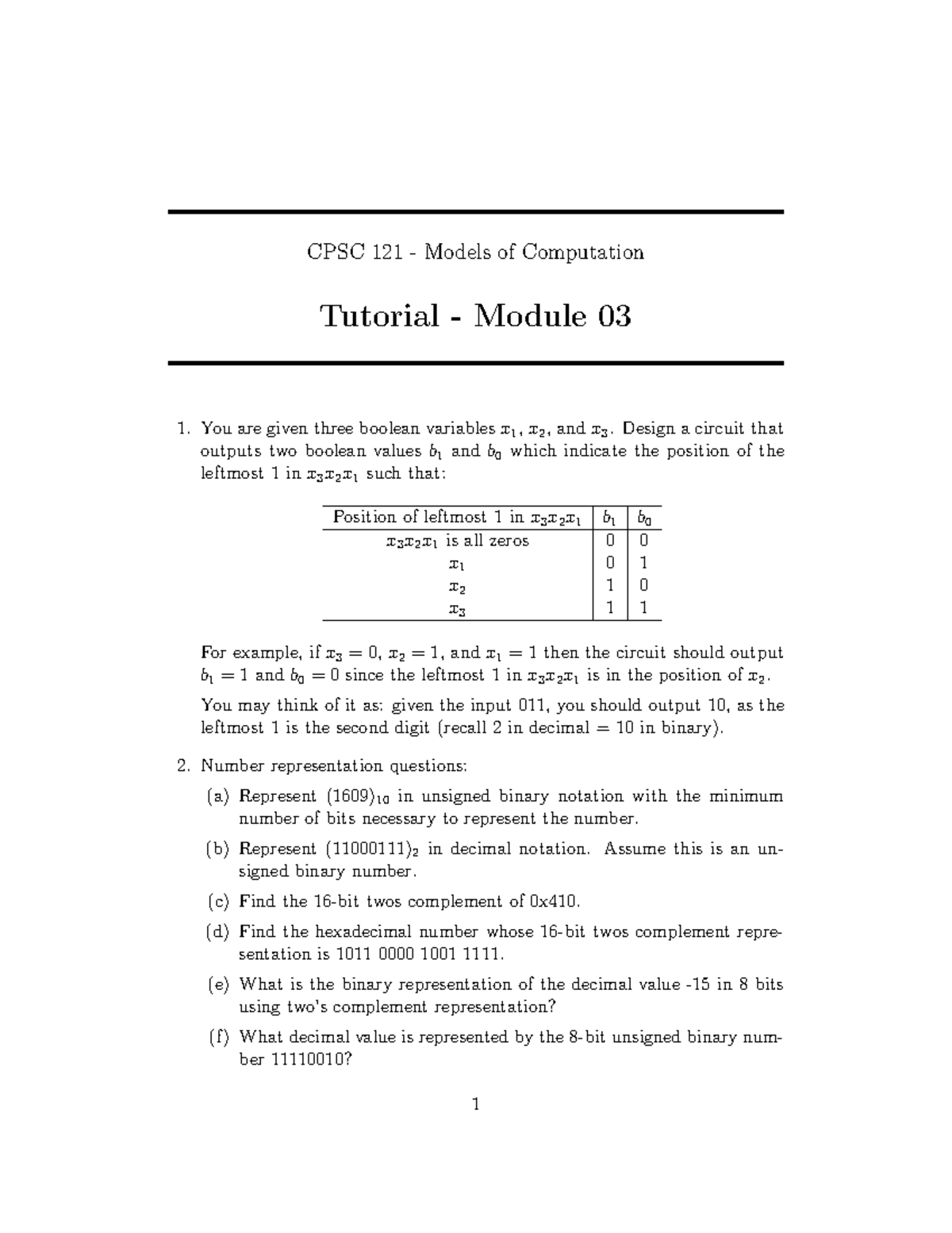 Tutorial 03 - CPSC 121 - Models of Computation Tutorial - Module 03 You ...