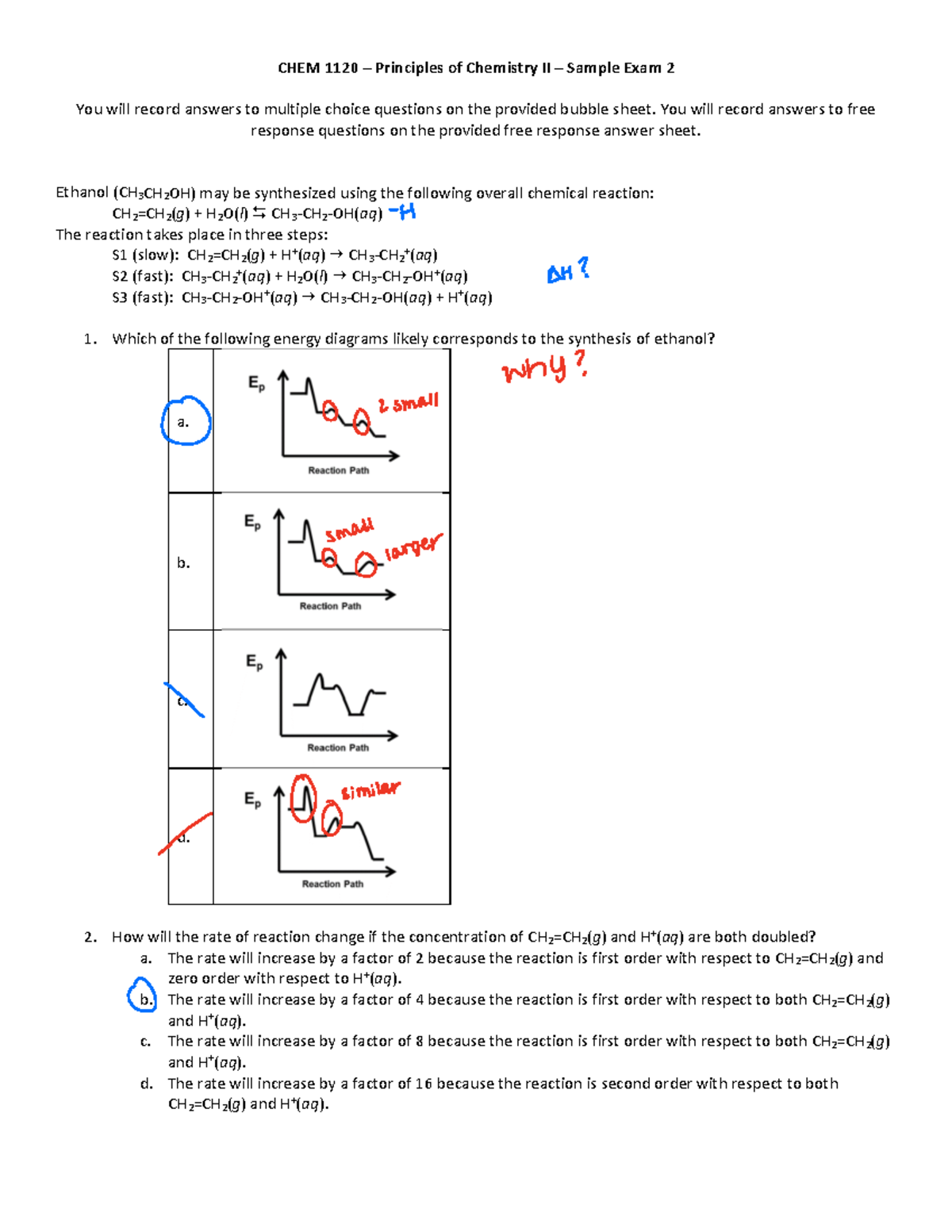 CHEM+1120+Sample+Exam+2 - CHEM 1120 – Principles of Chemistry II ...