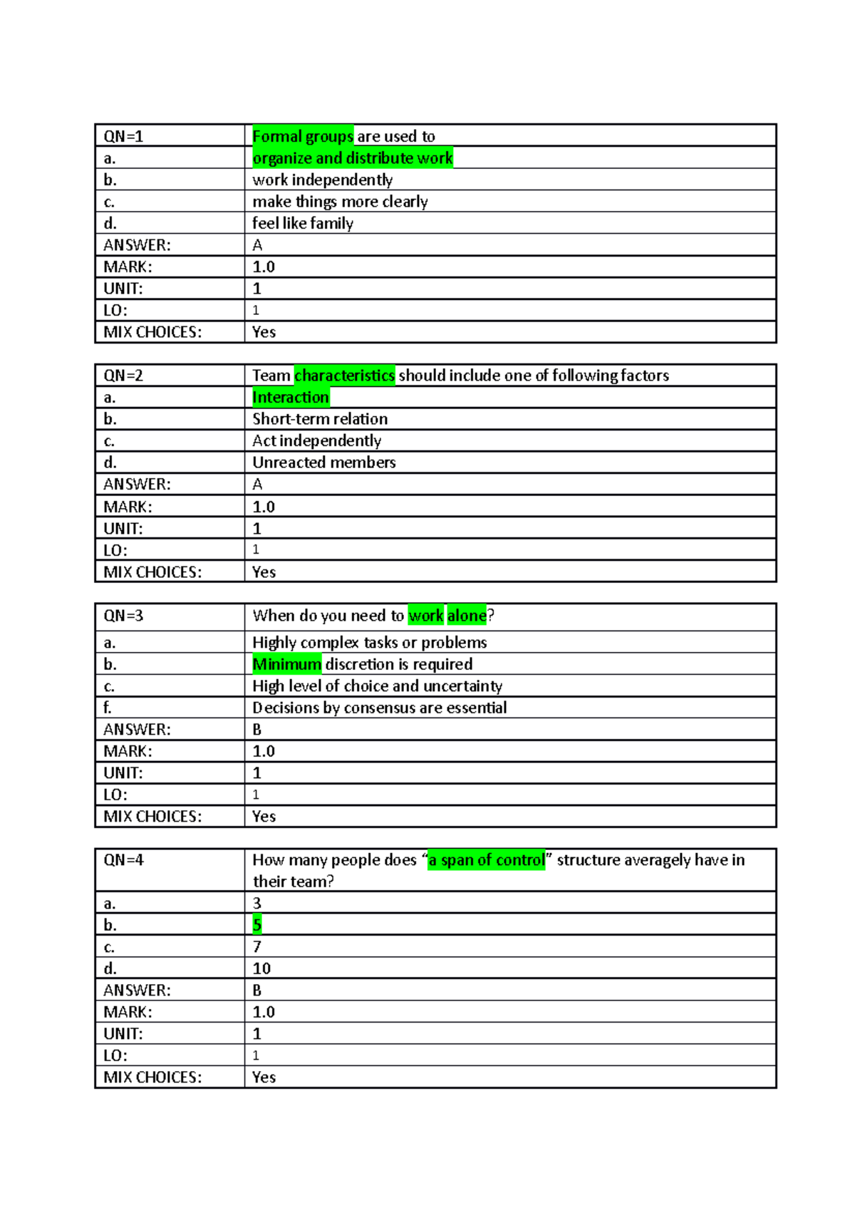 Sessions-I SSG104 - QN=1 Formal Groups Are Used To A. Organize And ...