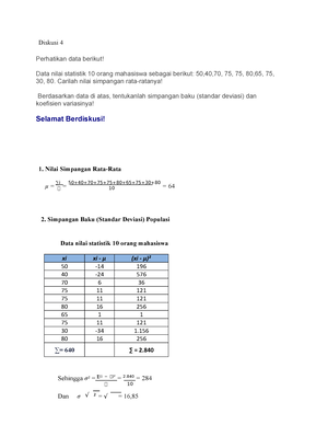 ESPA4123 2 - Tugas 2 Statistika Ekonomi - BUKU JAWABAN TUGAS MATA ...