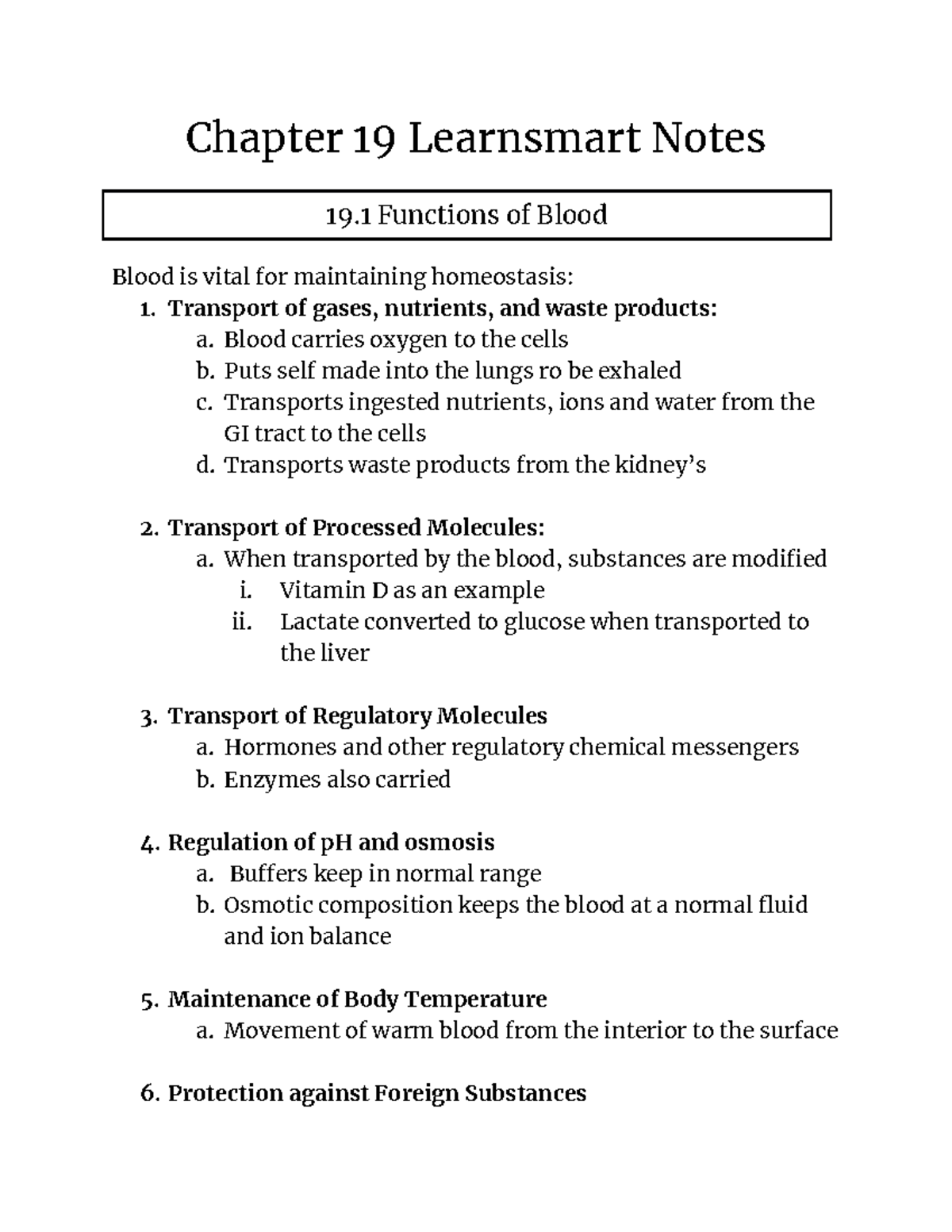 Chapter 19 Learnsmart Notes - Chapter 19 Learnsmart Notes 19 Functions ...