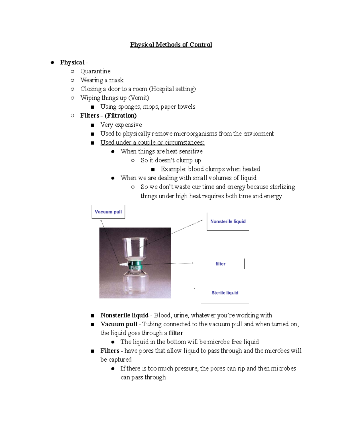 Microbiology - Physical Methods of Control - Physical Methods of ...