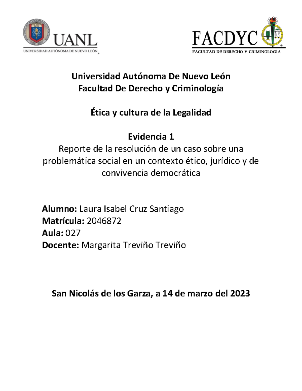 LICS- Evidencia 1 - Universidad Autónoma De Nuevo León Facultad De ...