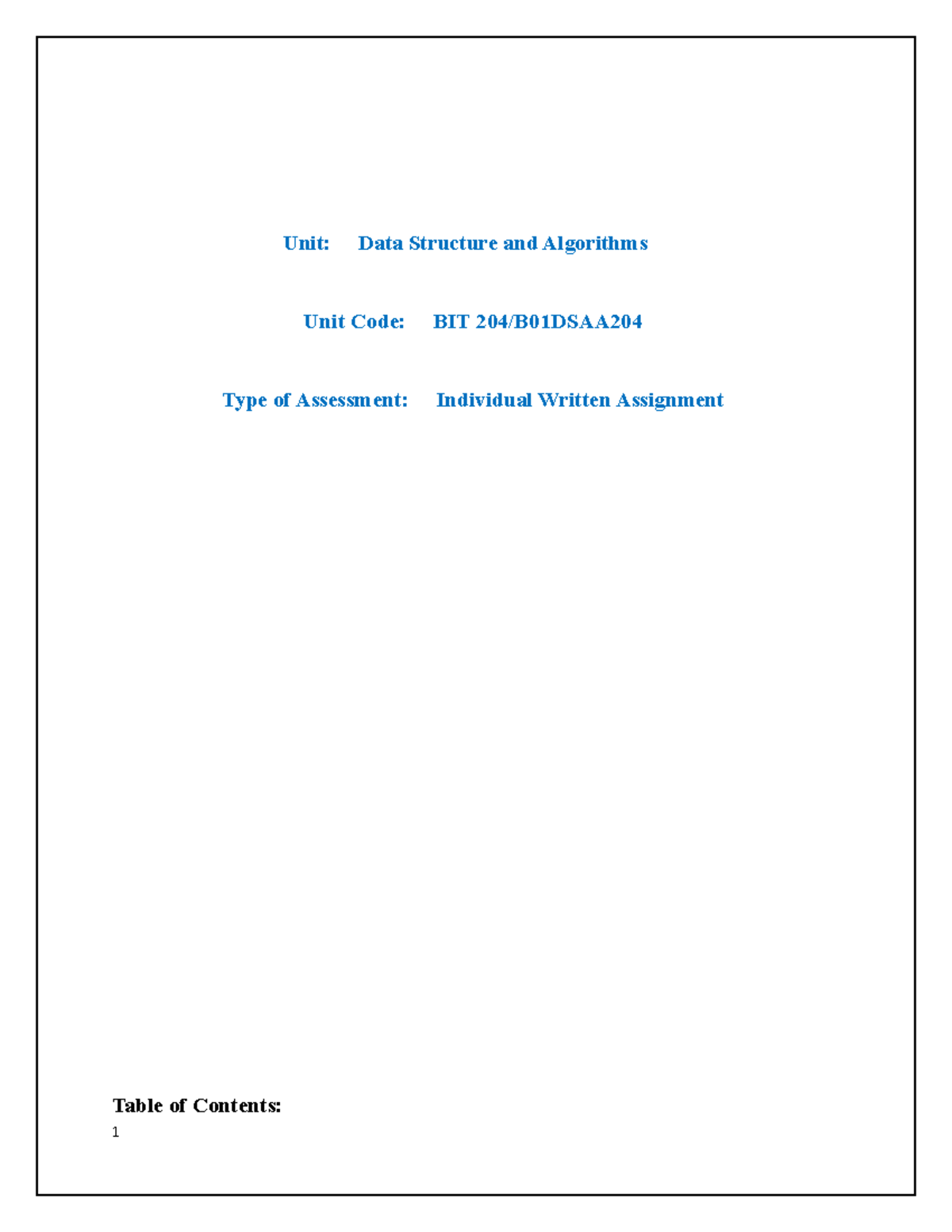 Solution File for Assignment 2 - Unit: Data Structure and Algorithms ...