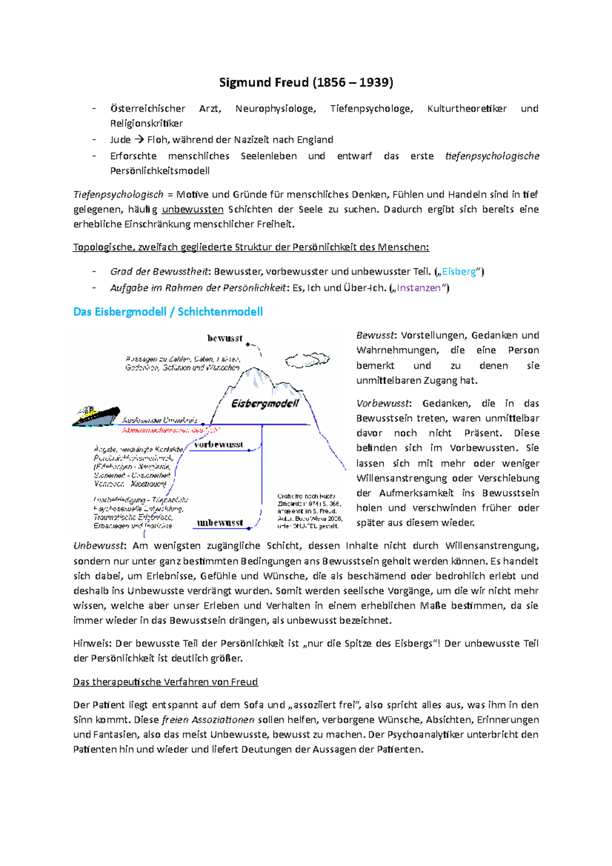 Sigmund Freud Zusammenfassung Sigmund Freud (1856 1939