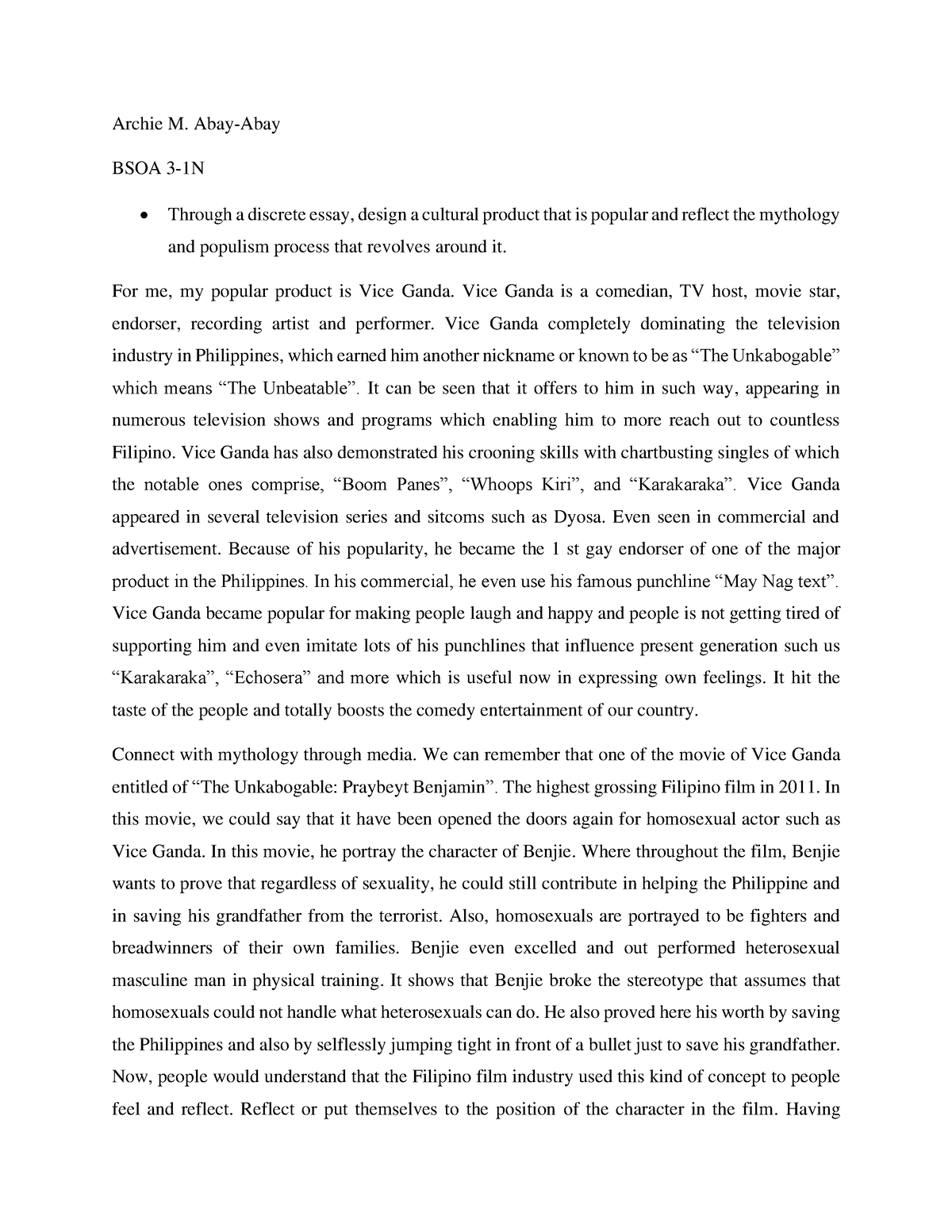 pop culture argumentative essays